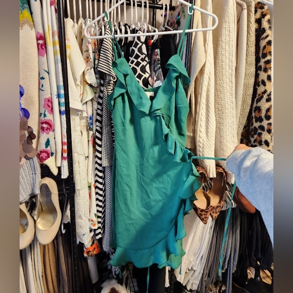 Green Ruffle Dress - Picture 2 of 3